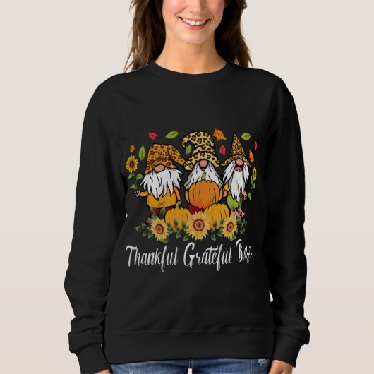 Dankbar gesegnete Nomaden Sonnenblumen fallen als Sweatshirt (Vorderseite)
