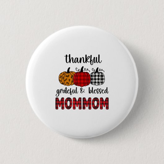 Dankbar Gesegnete Oma Thanksgiving Familie Button (Vorderseite)