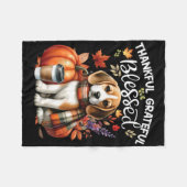 Dankbar gesegneter Beagle Hund glücklich Fall Y' Fleecedecke (Vorderseite (Horizontal))