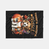 Dankbar gesegneter Beagle Hund glücklich Fall Y' Fleecedecke (Vorderseite (Horizontal))
