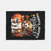 Dankbar gesegneter Beagle Hund glücklich Fall Y' Fleecedecke (Vorderseite (Horizontal))