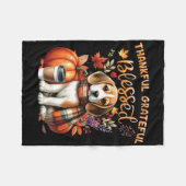 Dankbar gesegneter Beagle Hund glücklich Fall Y' Fleecedecke (Vorderseite (Horizontal))