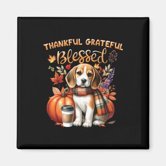 Dankbar gesegneter Beagle Hund glücklich Fall Y' Magnet (Vorne)