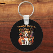 Dankbar gesegneter Beagle Hund glücklich Fall Y' Schlüsselanhänger (Vorderseite)
