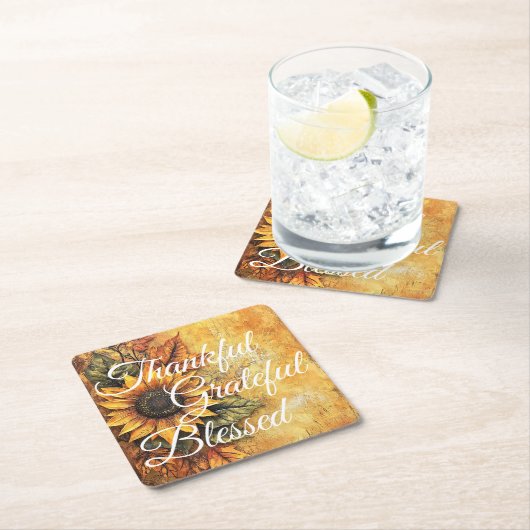 Dankbar gesegneter Erntedank Herbst Herbst Rechteckiger Pappuntersetzer (Vor Ort)