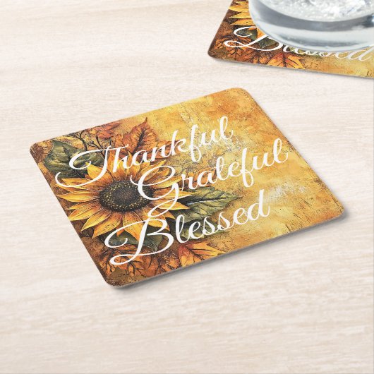 Dankbar gesegneter Erntedank Herbst Herbst Rechteckiger Pappuntersetzer (angewinkelt)