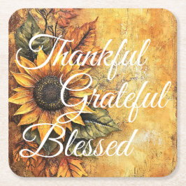 Dankbar gesegneter Erntedank Herbst Herbst Rechteckiger Pappuntersetzer