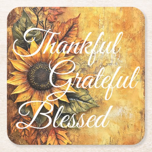 Dankbar gesegneter Erntedank Herbst Herbst Rechteckiger Pappuntersetzer (Vorderseite)