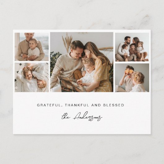 Dankbar gesegneter Erntedank Postkarte (Vorderseite)