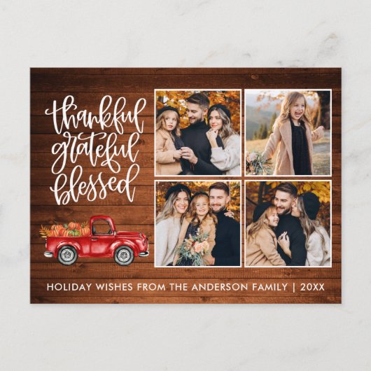 Dankbar gesegneter Erntedank Postkarte (Vorderseite)