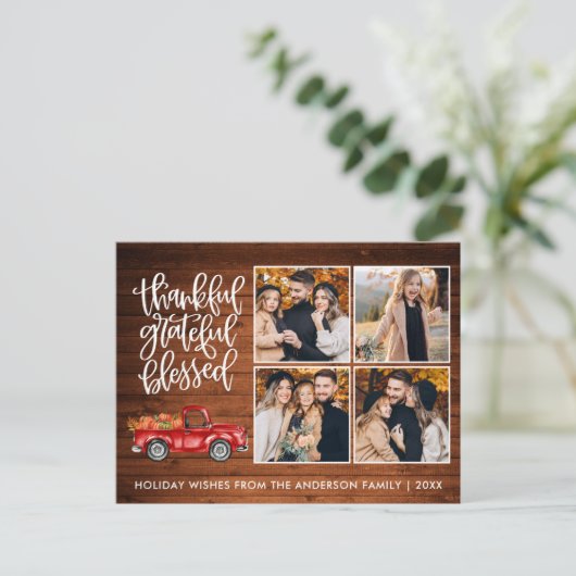 Dankbar gesegneter Erntedank Postkarte (Stehend Vorderseite)