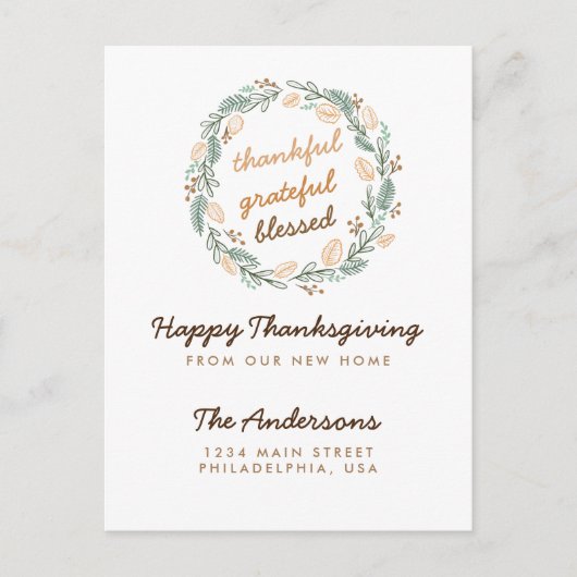 Dankbar gesegneter Erntedank Postkarte (Vorderseite)