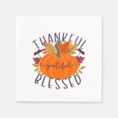 Dankbar, gesegneter Erntedank Pumpkin Serviette (Vorderseite)