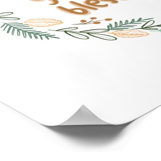 Dankbar gesegneter Herbstkranz Poster (Ecke)