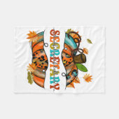 Dankbar, gesegneter Sekretär, Pumpkin Herbst Fleecedecke (Vorderseite (Horizontal))