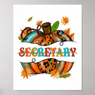 Dankbar, gesegneter Sekretär, Pumpkin Herbst Poster