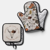 Dankbar, gesegneter Western Freundschaft Ofenhandschuh & Topflappen-Set (Vorderseite/Rückseite)