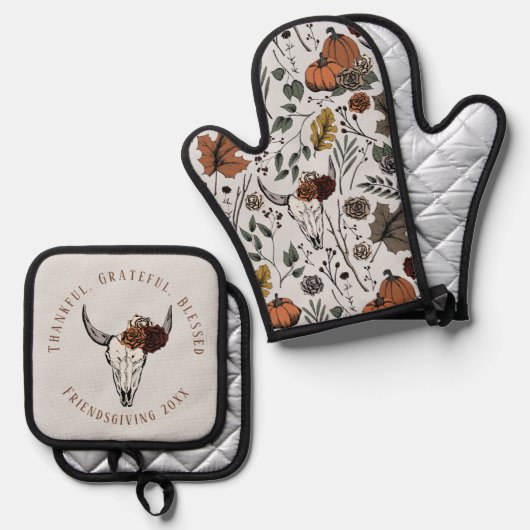 Dankbar, gesegneter Western Freundschaft Ofenhandschuh & Topflappen-Set (Vorderseite/Rückseite)