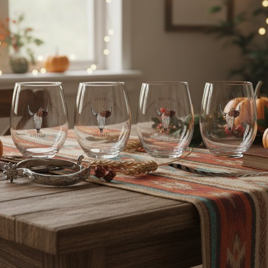 Dankbar, gesegneter Western Freundschaft Weinglas Ohne Stiel