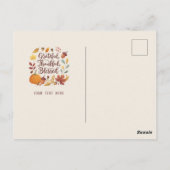 Dankbar Gesegnetes Blatt Thanksgiving Herbst Postkarte (Rückseite)