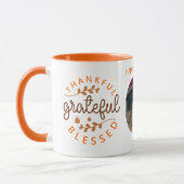 Dankbar Gesegnetes Erntedankfest Foto Tasse (Links)