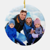 Dankbar gesegnetes FOTO BACK Blue Keramik Ornament (Hinten)