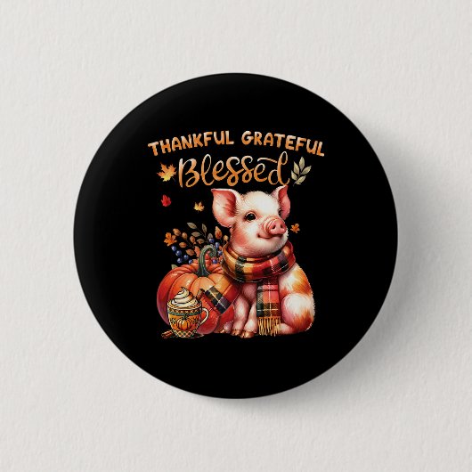 Dankbar gesegnetes Tierfleisch Fall Y'a Button (Vorderseite)
