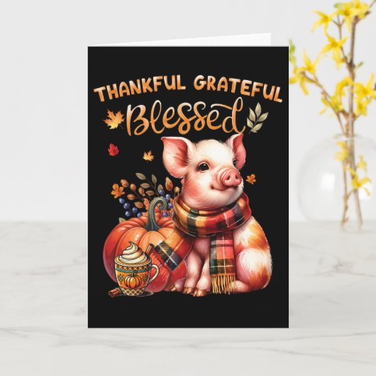 Dankbar gesegnetes Tierfleisch Fall Y'a Karte (Gelbe Blume)