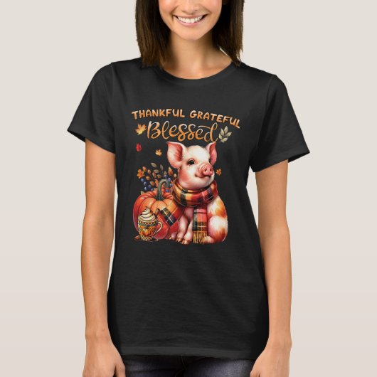 Dankbar gesegnetes Tierfleisch Fall Y'a T-Shirt (Vorderseite)