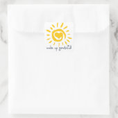 Dankbar geweckt quadratischer aufkleber (Tasche)