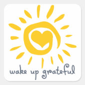 Dankbar geweckt quadratischer aufkleber (Vorderseite)