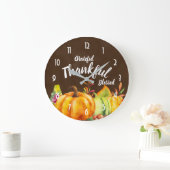 Dankbar Glücklicherweise gesegnete Pumpkins in Was Große Wanduhr (Zuhause)