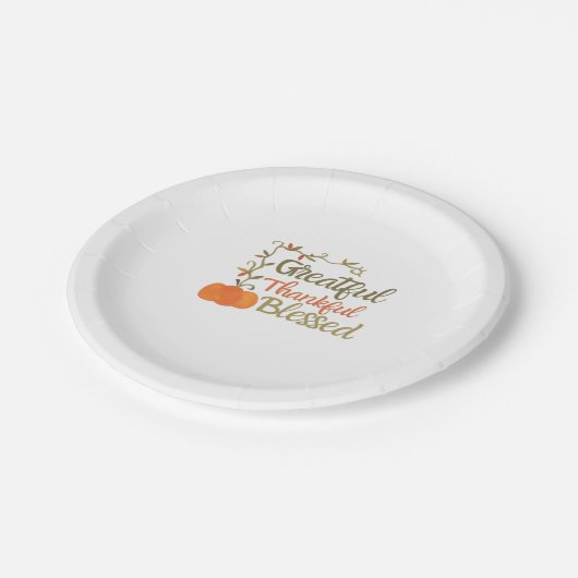 Dankbar Glückwunsch für den gesegneten Fall Zitat Pappteller (Schrägansicht)