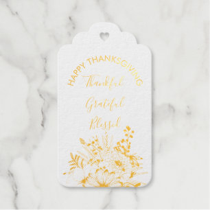 Dankbar Glückwunsch gesegnet Florals Erntedank Geschenkanhänger