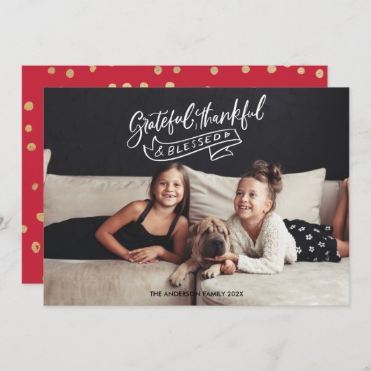 Dankbar Glückwunsch Weihnachts-Weihnachtskarte Einladung (Vorne/Hinten)