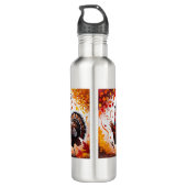 Dankbar Glückwunsch zum Erntedankfest Edelstahlflasche (Rückseite)