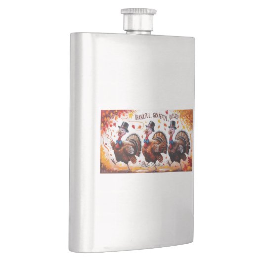 Dankbar Glückwunsch zum Erntedankfest Flachmann (Rechts)