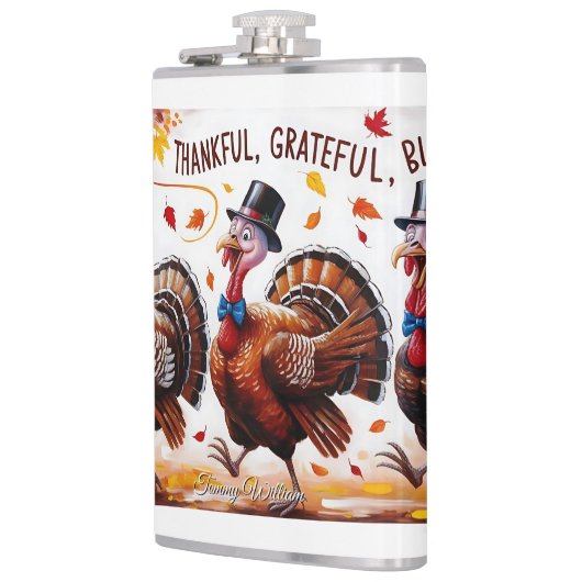 Dankbar Glückwunsch zum Erntedankfest Flachmann (Links)