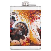 Dankbar Glückwunsch zum Erntedankfest Flachmann (Rückseite)