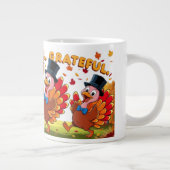 Dankbar Glückwunsch zum Erntedankfest Jumbo-Tasse (Rechts)