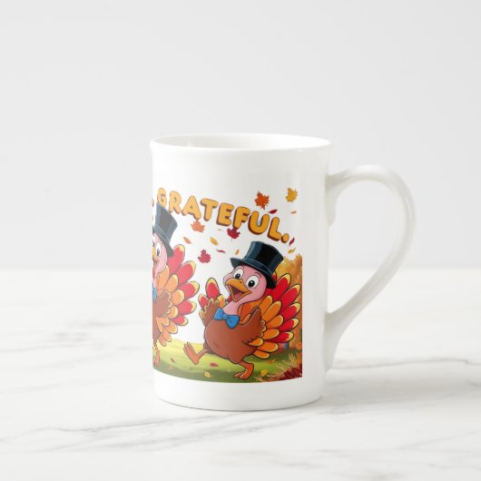 Dankbar Glückwunsch zum Erntedankfest Porzellantasse (Rechts)
