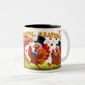 Dankbar Glückwunsch zum Erntedankfest Zweifarbige Tasse (VorderseiteRechts)