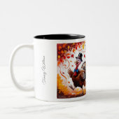 Dankbar Glückwunsch zum Erntedankfest Zweifarbige Tasse (Links)