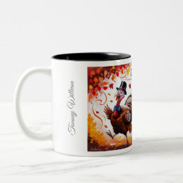 Dankbar Glückwunsch zum Erntedankfest Zweifarbige Tasse