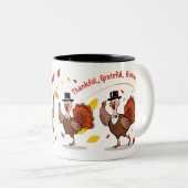 Dankbar Glückwunsch zum Erntedankfest Zweifarbige Tasse (VorderseiteRechts)