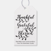 Dankbar Grateful Bleges Custom Script Text Geschenkanhänger (Vorderseite)