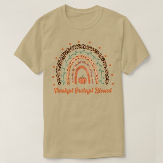 Dankbar Grateful gesegnet Herbst Herbst Boho Regen T-Shirt (Design vorne)