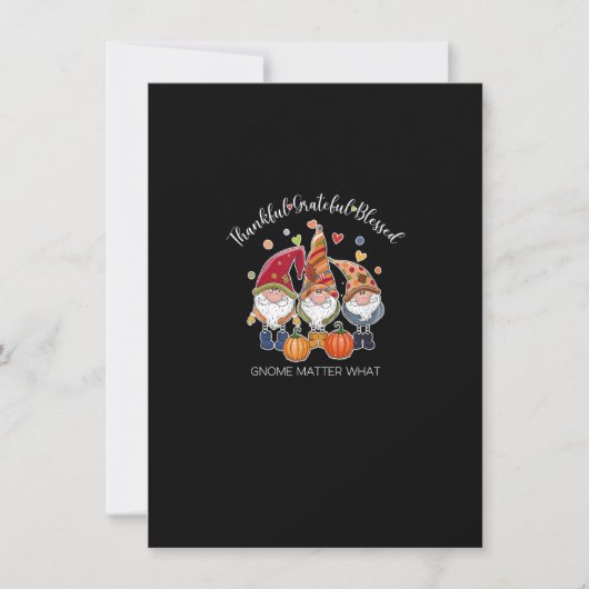 Dankbar Grateful gesegneter Erntedank Fall Gnomes Einladung (Vorderseite)