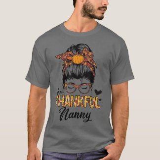 Dankbar Gruscha, lustig, Messy Bun Herbst Thankss T-Shirt