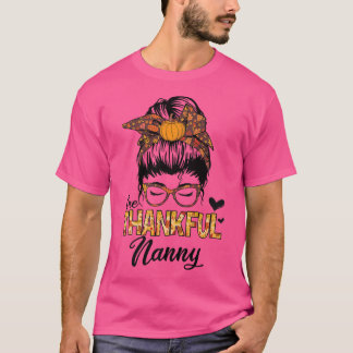 Dankbar Gruscha, lustig, Messy Bun Herbst Thankss T-Shirt
